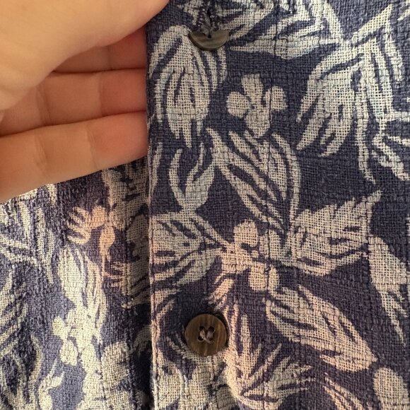 Common Man by Dale Waters men's silk Hawaiian tiki floral casual shirt size L - Picture 3 of 6